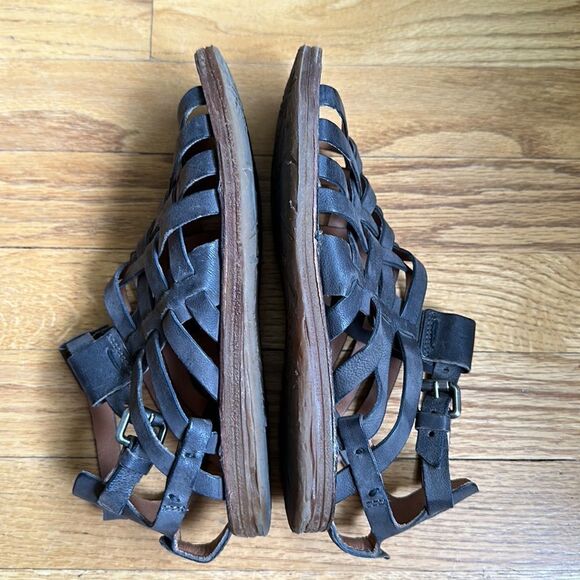 AS 98 EU 36 US 6 grey soft leather sandals side buckle excellent condition - Picture 7 of 8